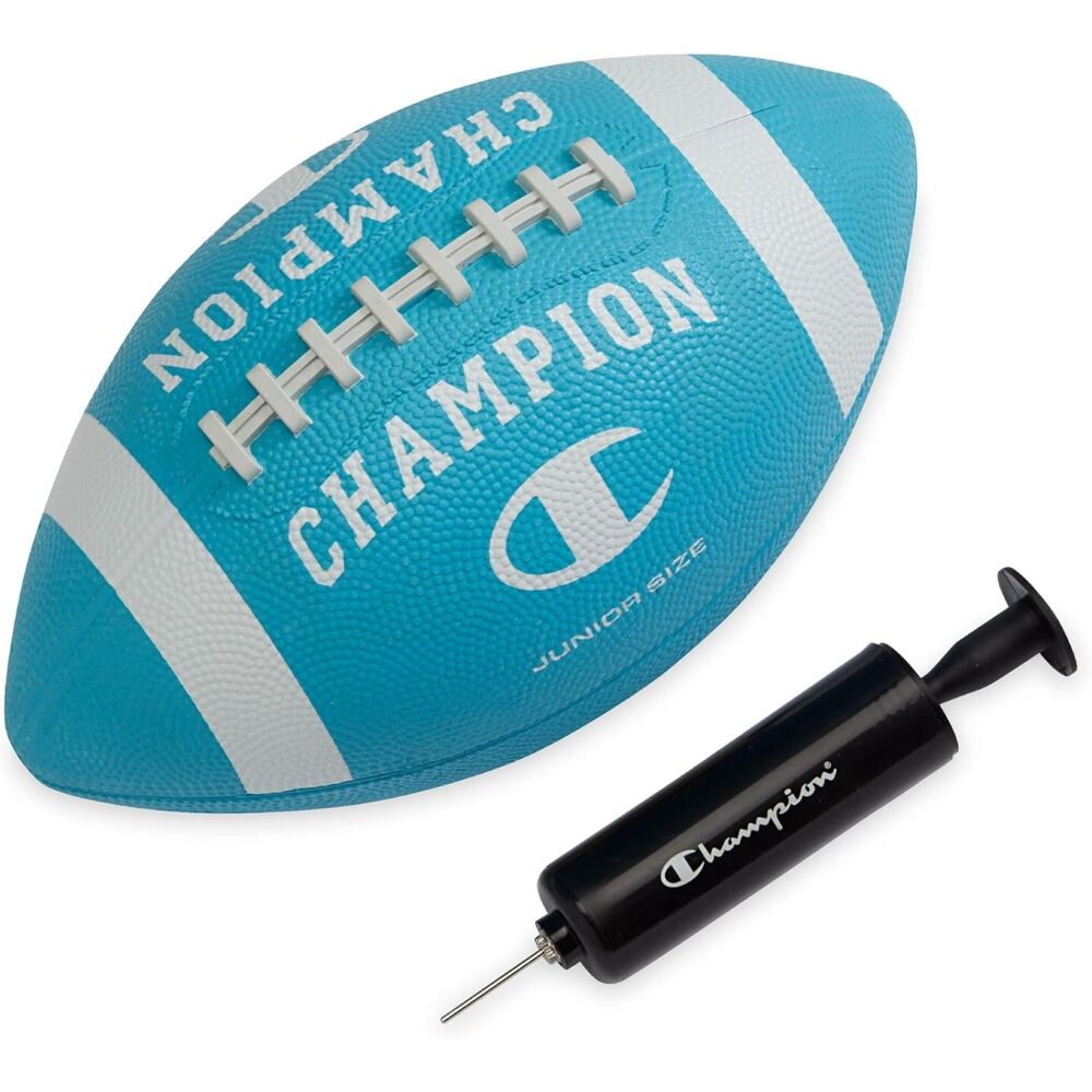 Champion Blitz Football Light Blue Durable Rubber Molded Laces Grip